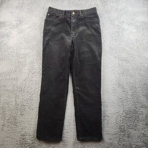 Lauren Jeans Co Ralph Lauren Corduroy Pants Womens 10 Black Straight Leg Stretch